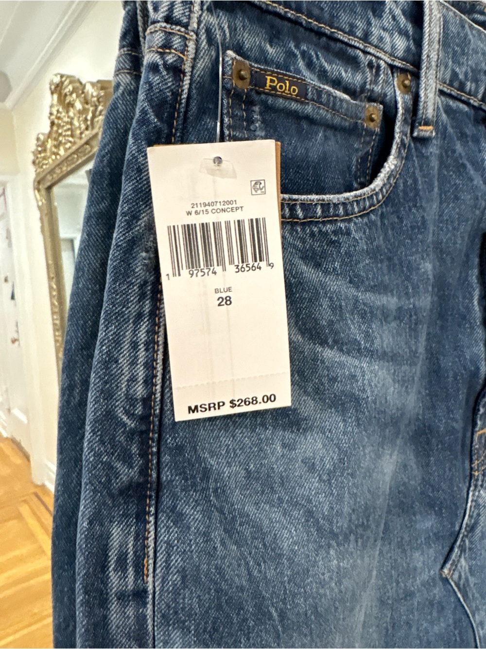 Polo Ralph Lauren 28 two tone Denim Maxi Skirt in Blue - Women Jeans - Picture 8 of 12